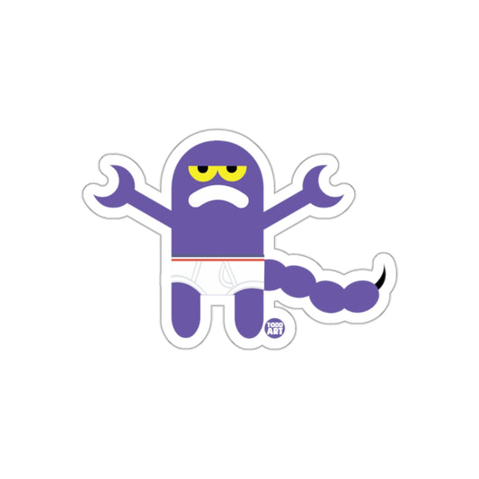 Sad Purple Monster with Scorpion Tail Sticker