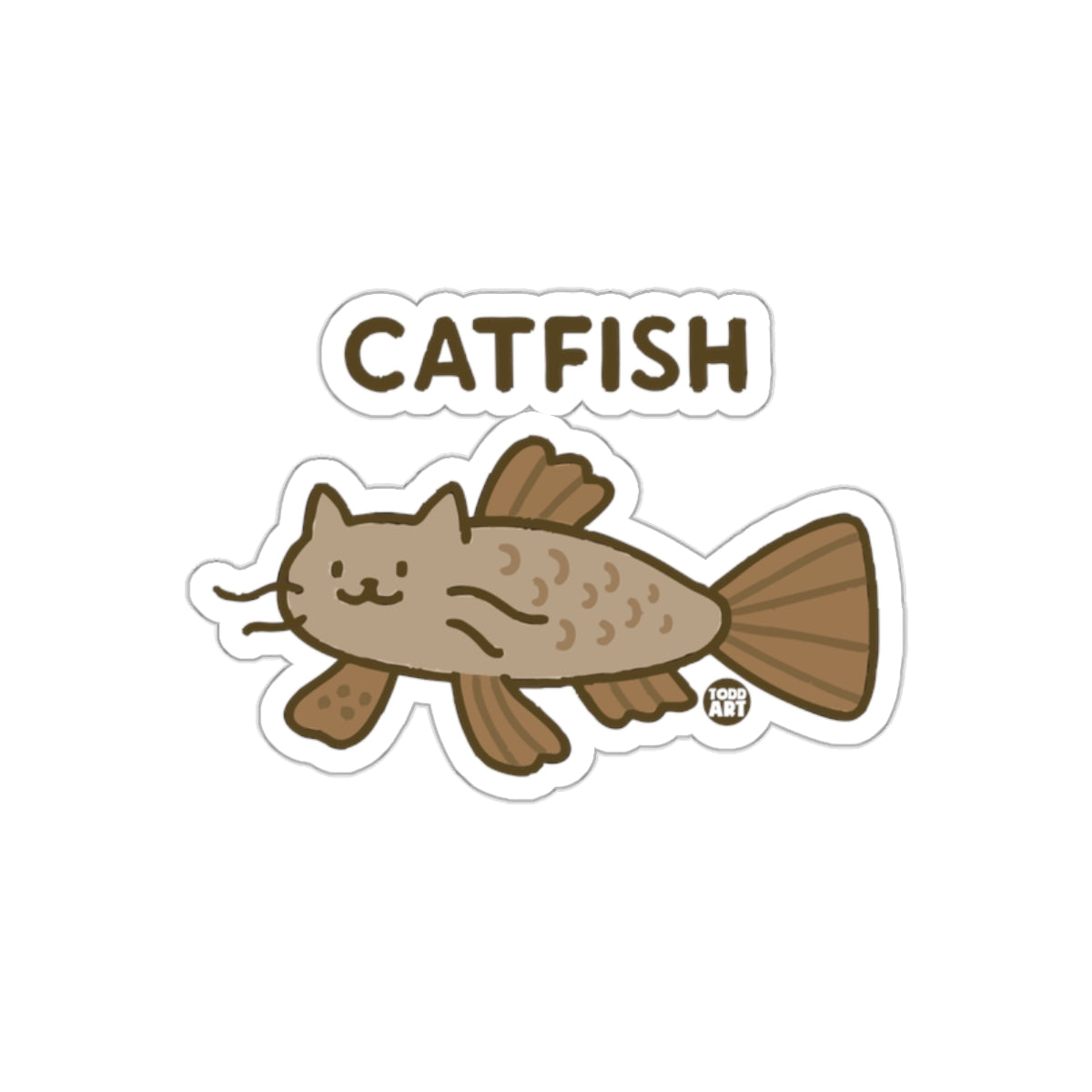 Adorable Catfish Illustration Funny Animal Hybrid Stickers