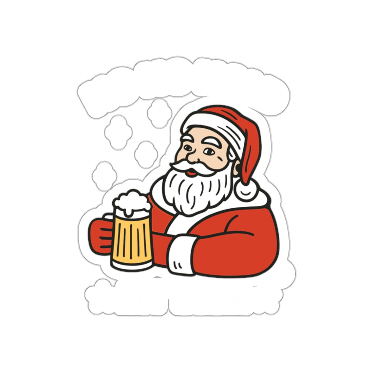 Santa Claus Holding Beer Sticker Christmas Design
