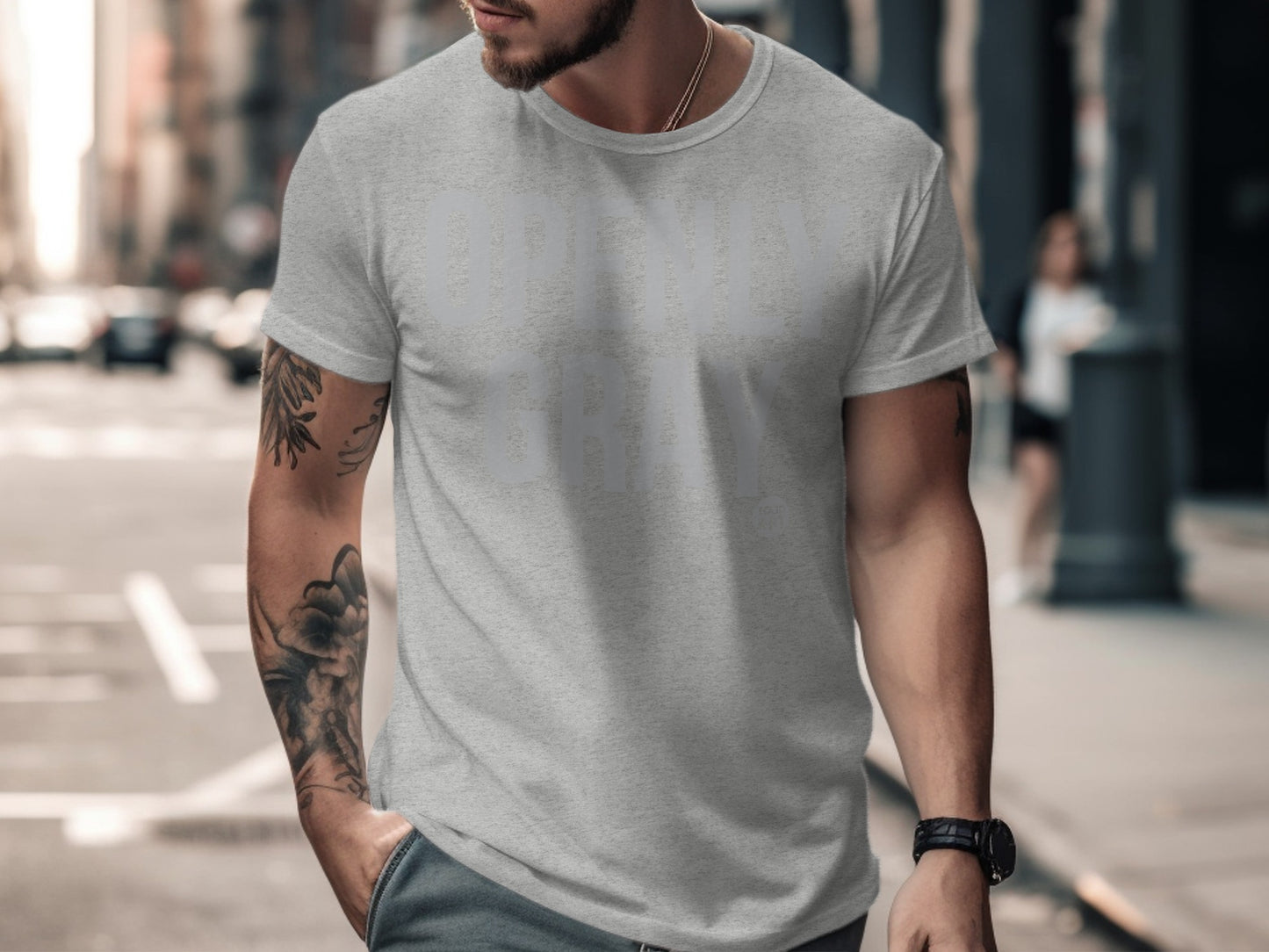 Openly Gray T-Shirt with Streetwear Style Design