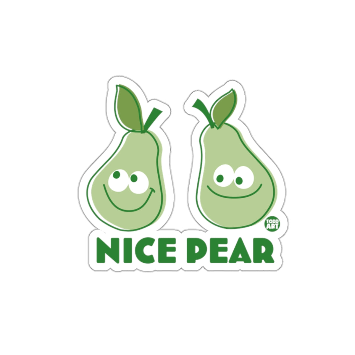 Nice Pear Smiley Face Cartoon Design Sticker Product