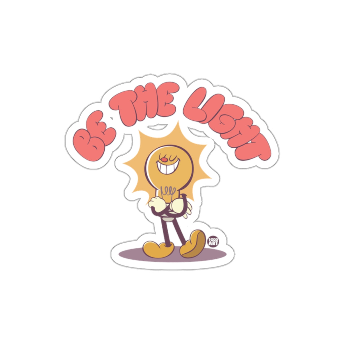 Be The Light Sticker with Cartoon Character Design