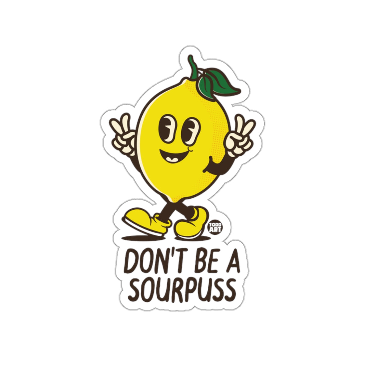 Don't Be A Sourpuss Lemon Character Sticker