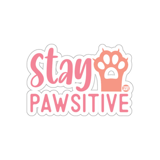 Stay Pawsitive Motivational Paw Print Sticker