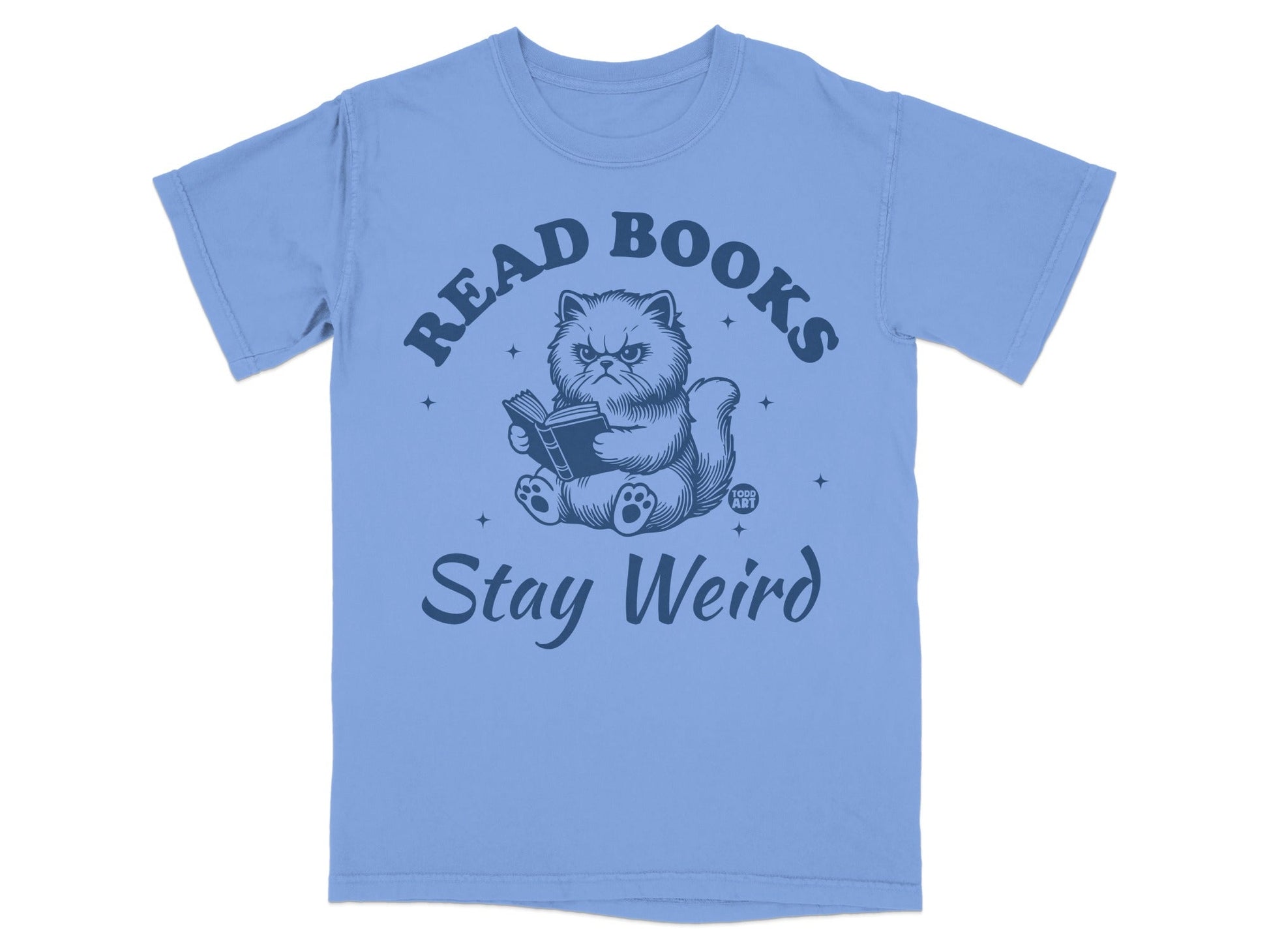 Read Books Stay Weird Cat Graphic T-Shirt