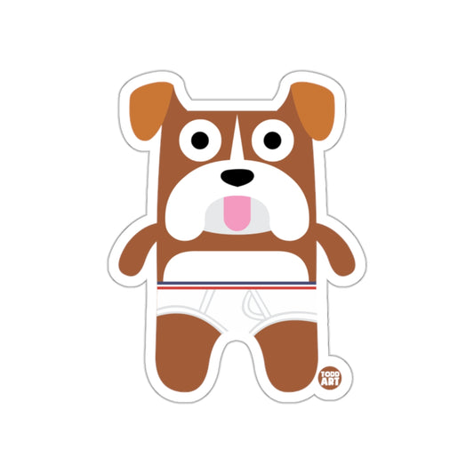 Cute Bulldog Cartoon with Underwear Sticker Product