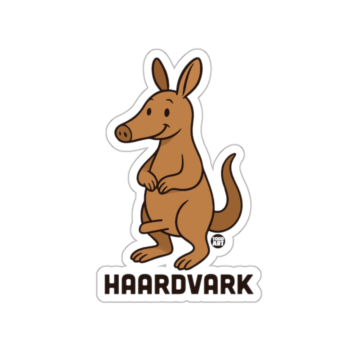 Cute Cartoon Haardvark Sticker for Fun Surfaces