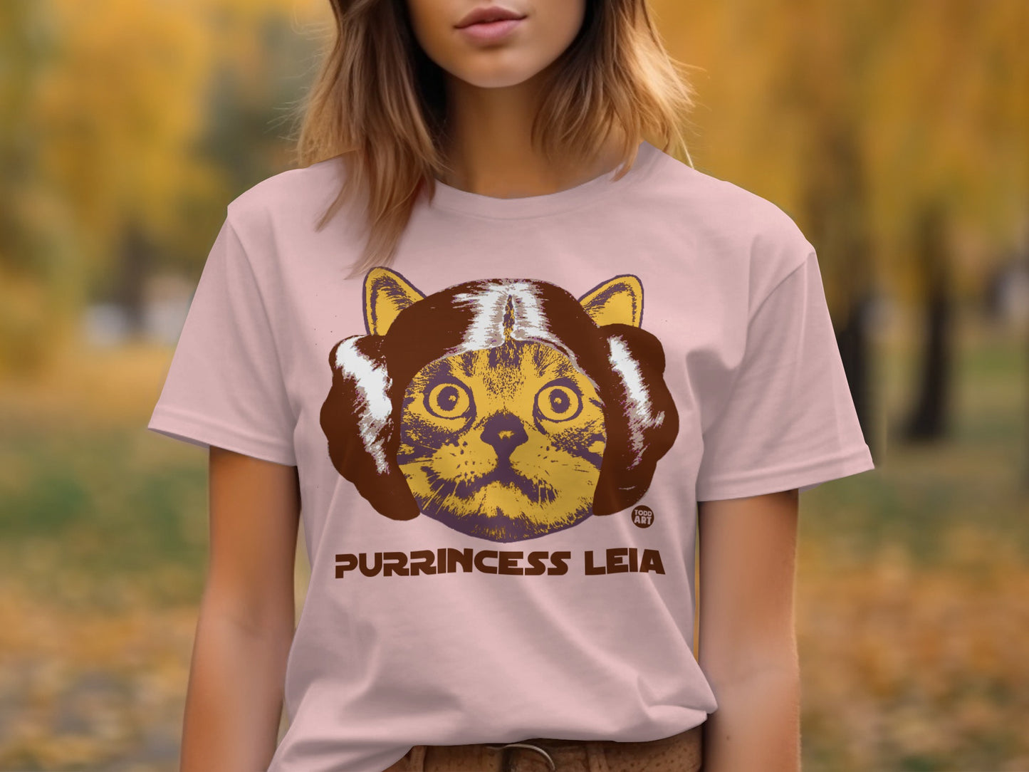 Purrincess Leia Graphic Cat T-Shirt for Cat Lovers