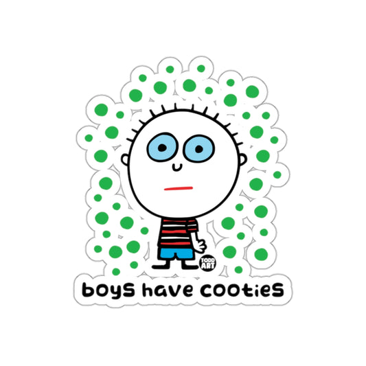 Boys Have Cooties Humorous Sticker for Kids