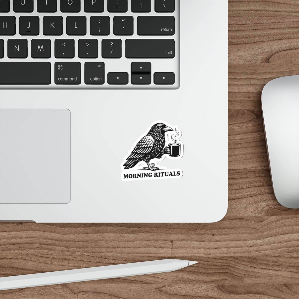 Crow Coffee Morning Rituals Sticker 