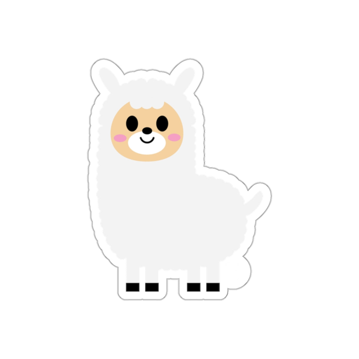 Cute Cartoon Llama Illustration Sticker for Any Surface