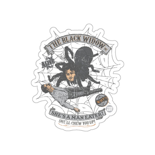 Black Widow She's A Man Eater Sticker Fun Design