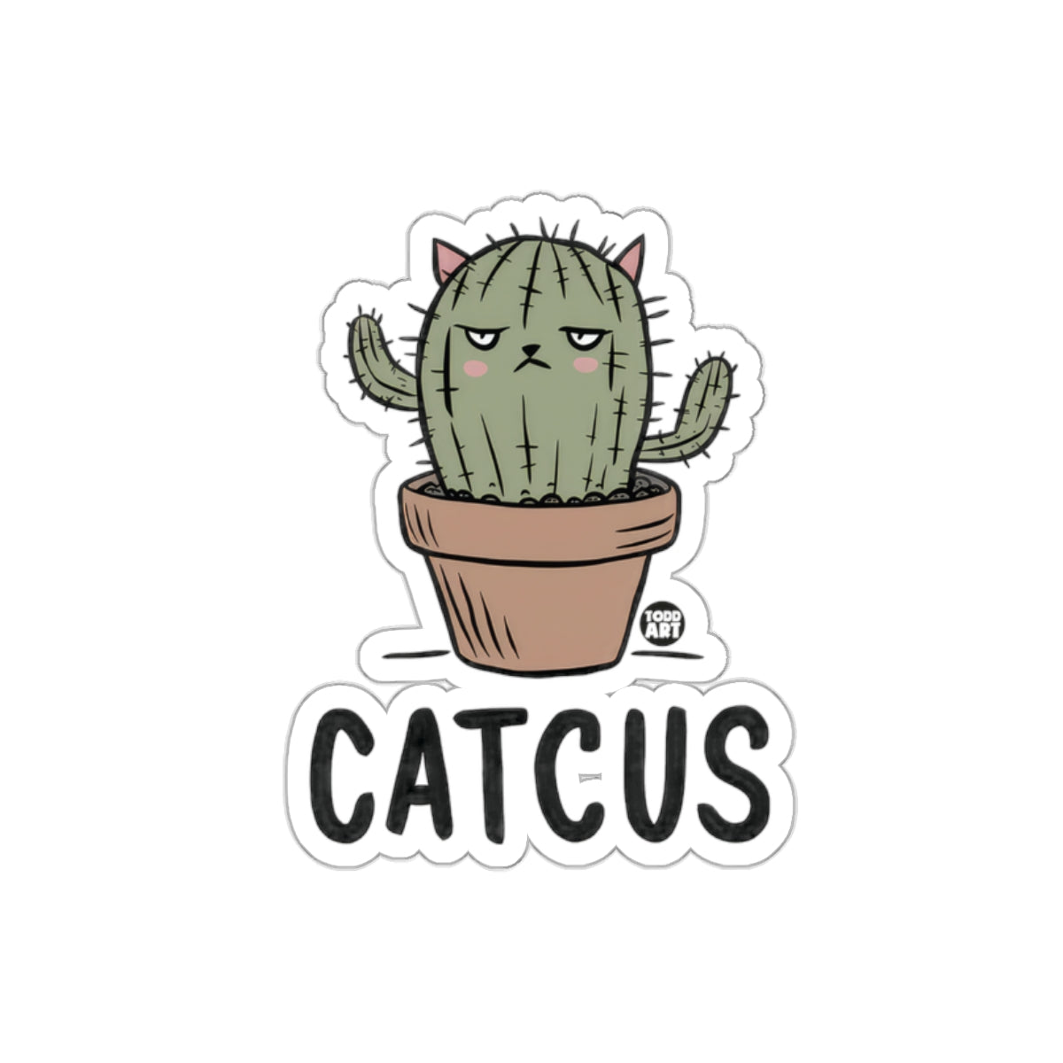 Grumpy Cat Cactus Funny Plant Pun Gift Idea Stickers