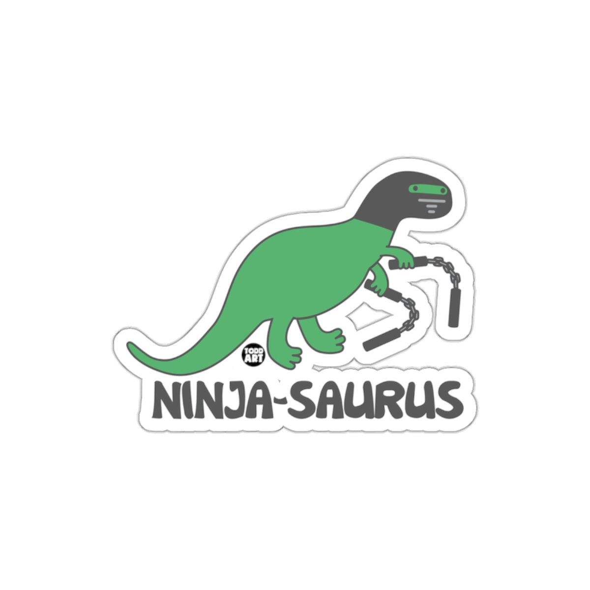 Green And Black Dinosaur Ninja Sticker Product