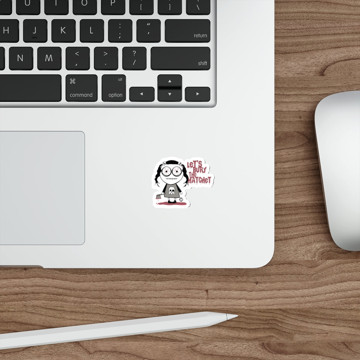 Let's Bury The Hatchet Cute Laptop Sticker Product