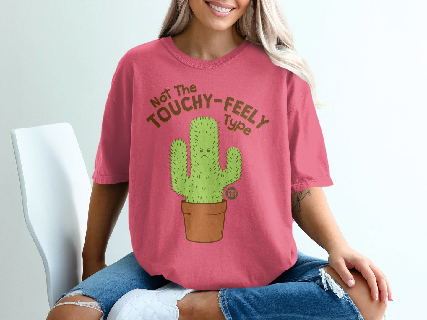 Not The Touchy-Feely Type Cactus Graphic T-Shirt