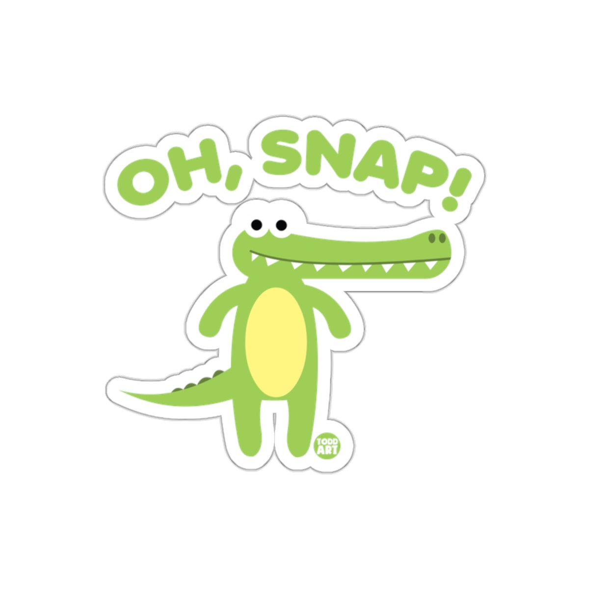 Funny Cartoon Alligator with Oh Snap Saying sticker