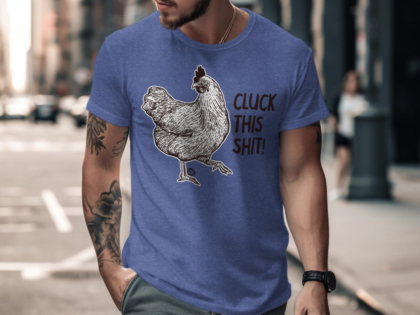 Cluck This Shit Funny Chicken Graphic T-Shirt