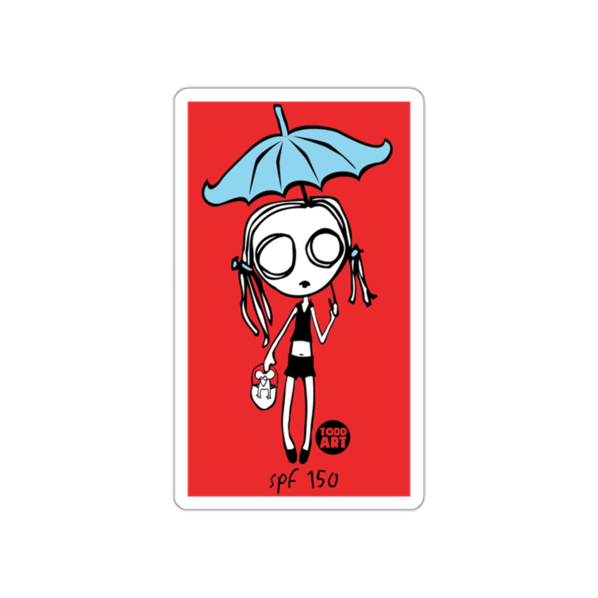 SPF 150 Todd Art Character with Blue Umbrella Sticker