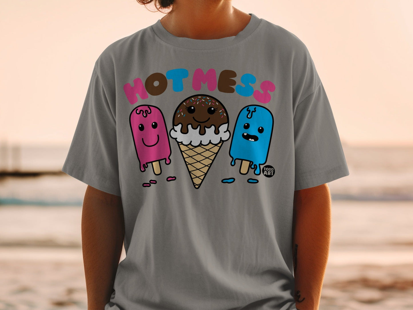 Hot Mess Ice Cream and Popsicles Graphic T-Shirt