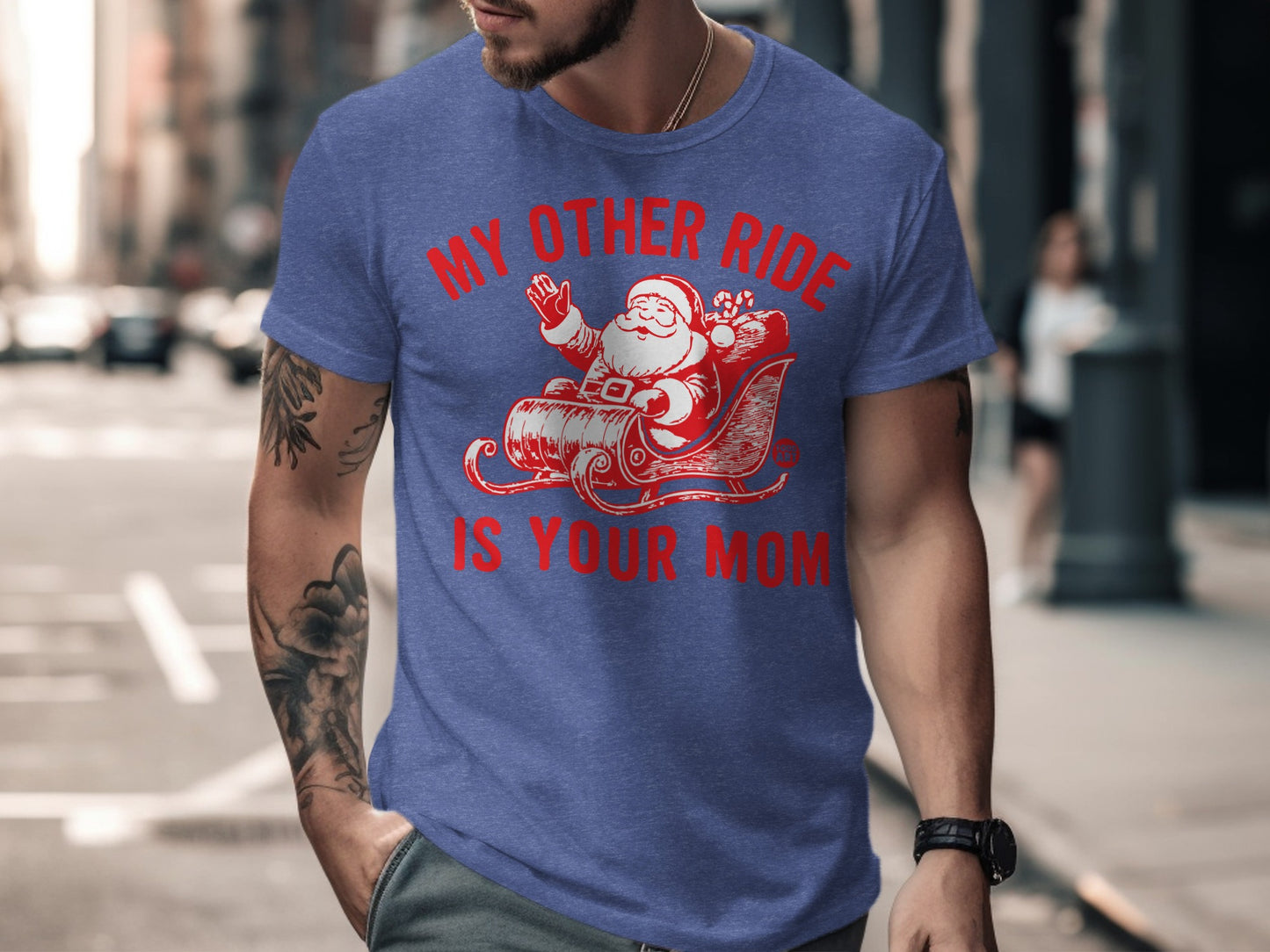 My Other Ride Is Your Mom Santa Sleigh Shirt