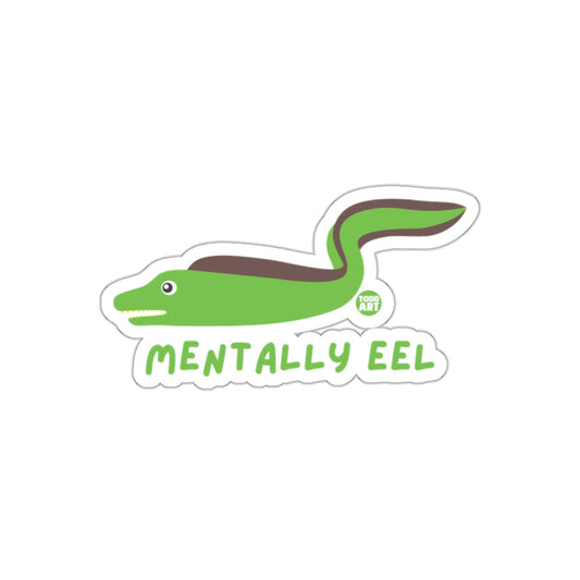 Mentally Eel Cute Green Snake Cartoon Illustration Sticker