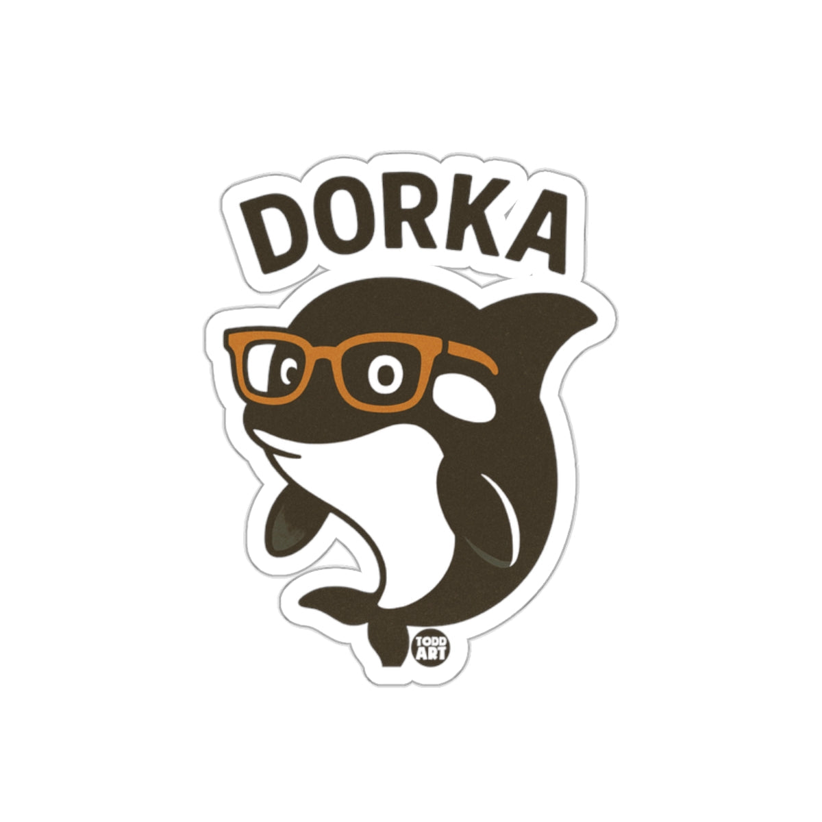 Dorka Whale With Glasses Illustration Design sticker