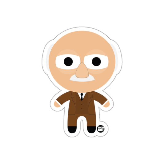 Cartoon Character with Brown Suit Sticker Decal
