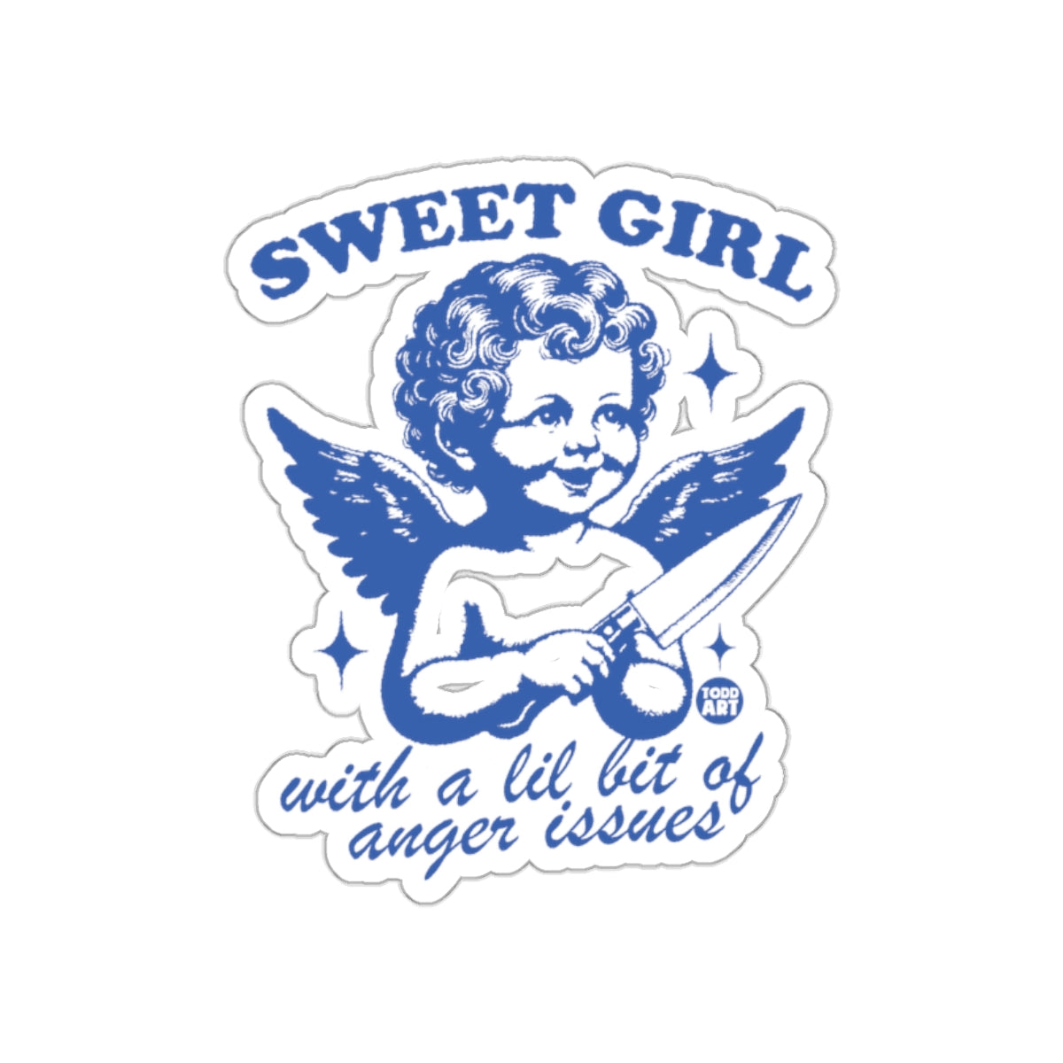 Sweet Girl With Anger Issues Sticker Decorative Art
