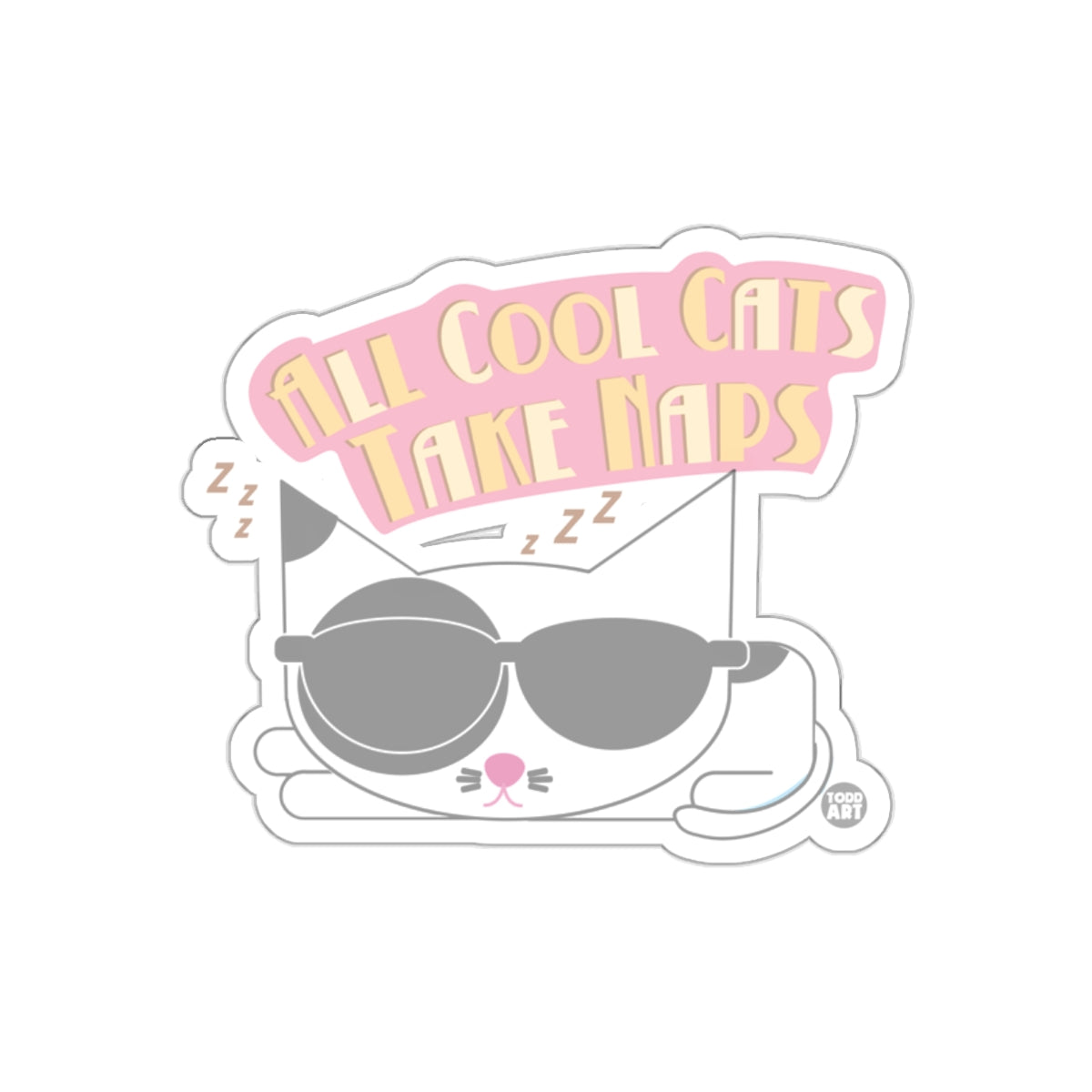All Cool Cats Take Naps Sunglasses Cat Sticker