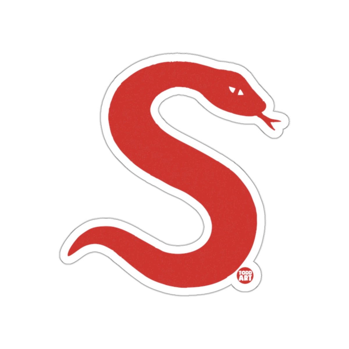 Red Snake Shaped Letter S Silhouette Design sticker
