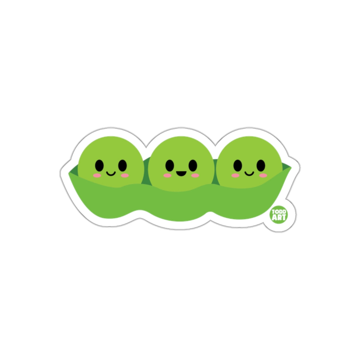 Cute Smiling Peas in a Pod Sticker for All Ages