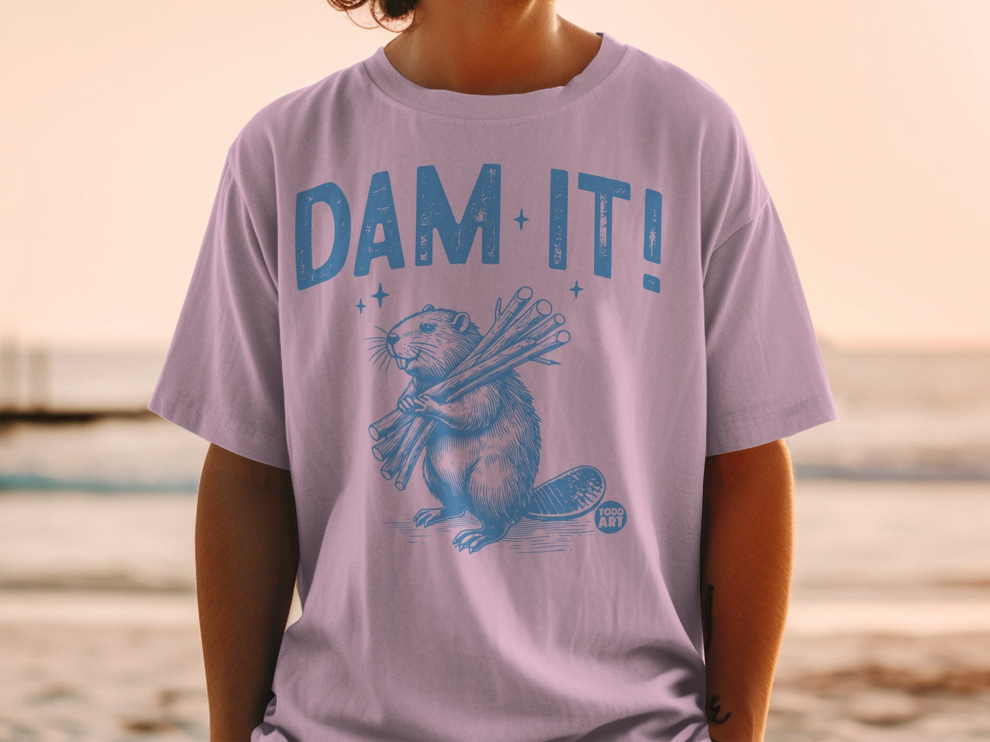 Dam It Beaver Graphic Tee Fun Summer Print shirt