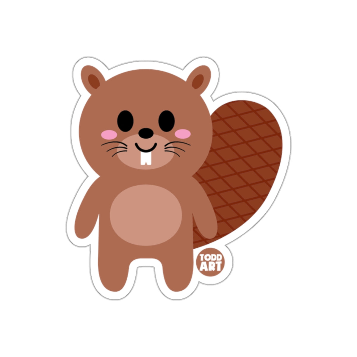 Cute Cartoon Beaver Design Sticker Add Fun to Your Life