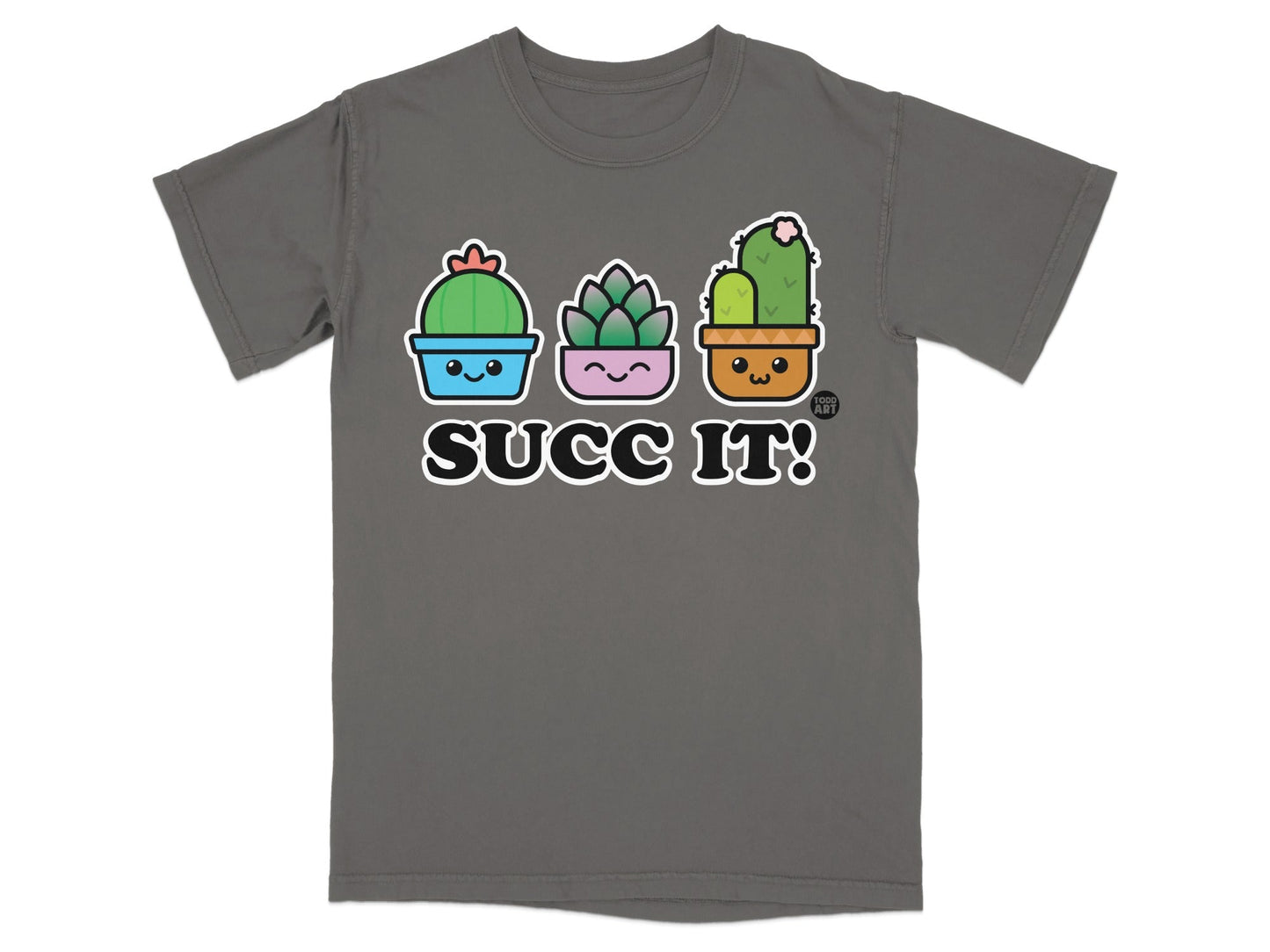 SUCC IT CUTE SUCCULENT T-SHIRT ANIMATED CACTUS DESIGN