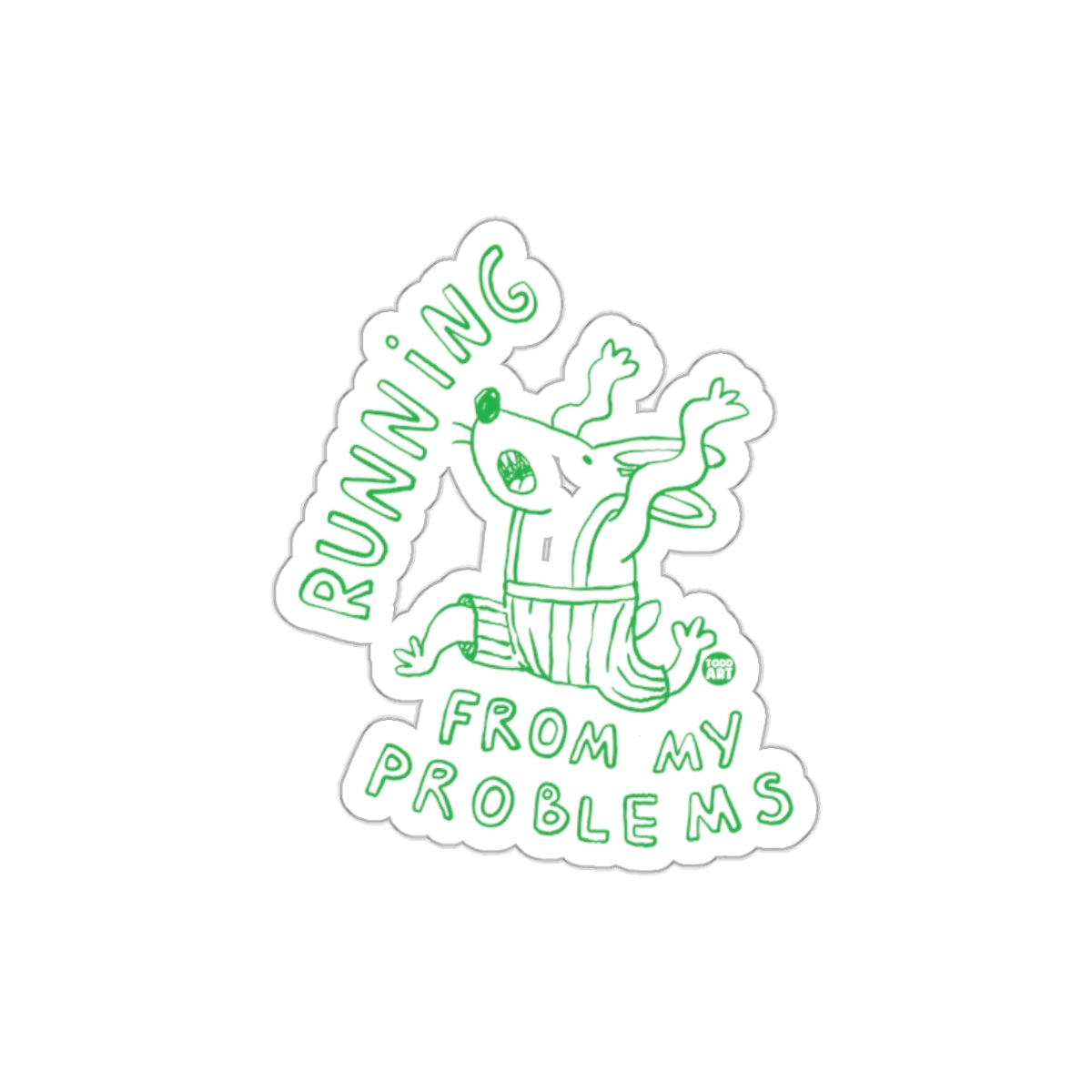 Running From My Problems Humorous Sticker