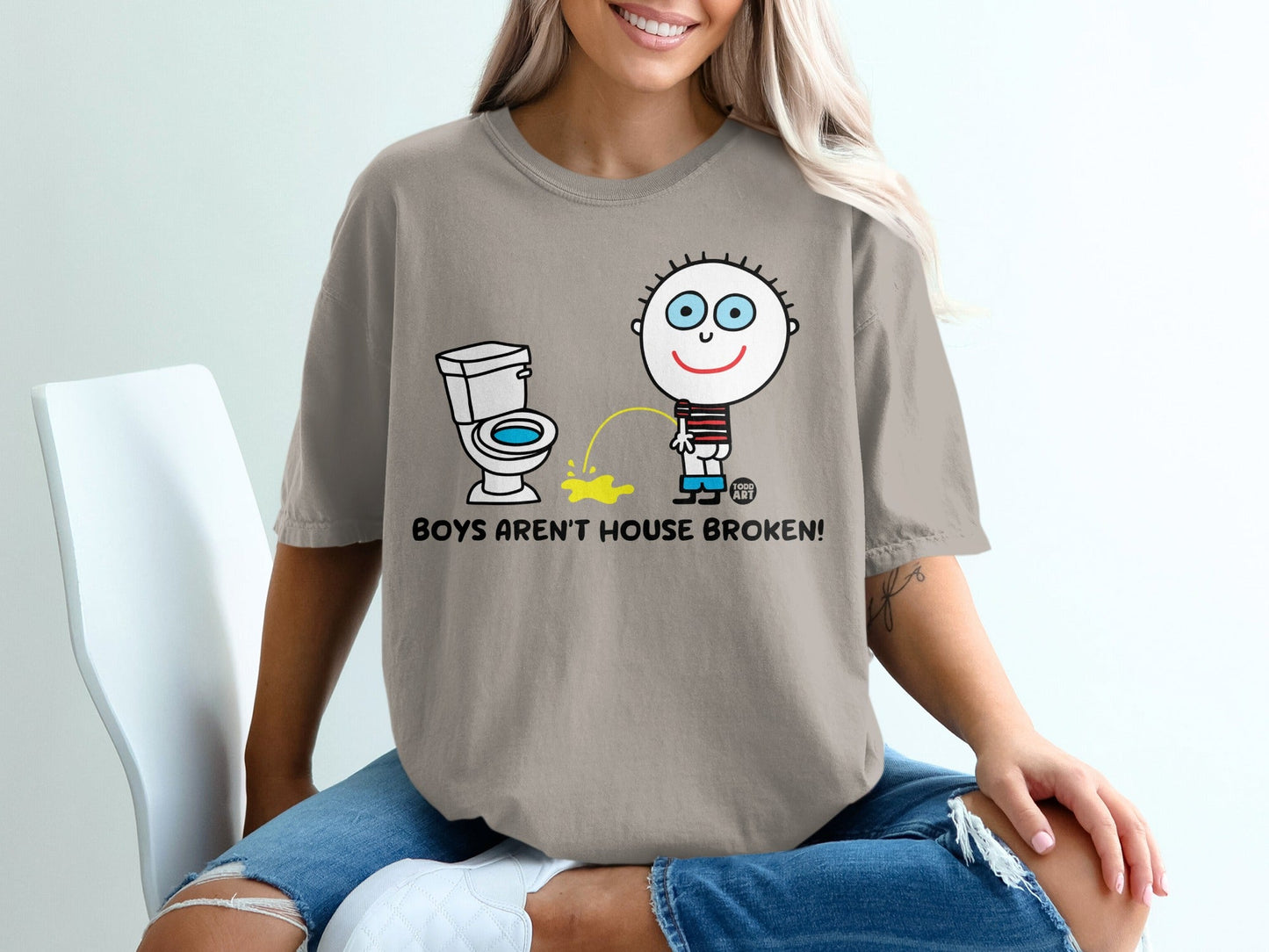 Boys Aren't House Broken Funny Graphic T-shirt