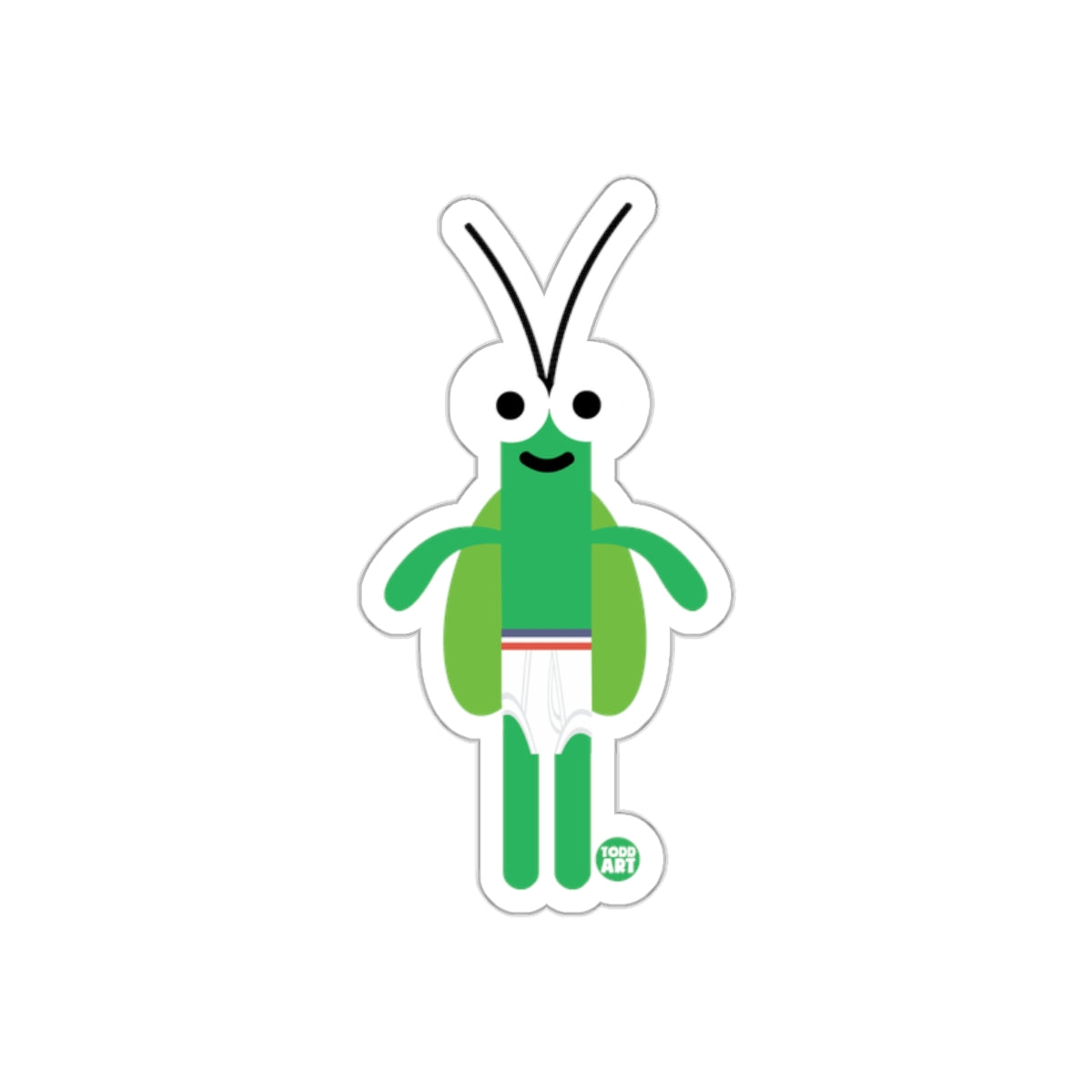 Cute Green Character Sticker in Underwear Sticker
