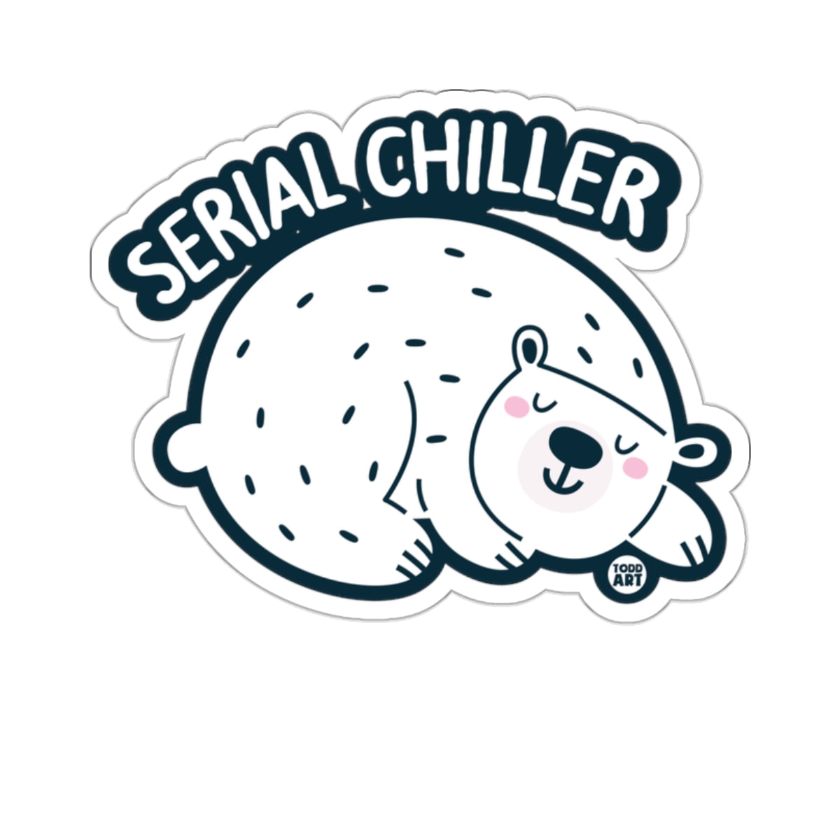 Serial Chiller Sleeping Bear Sticker for Relaxation