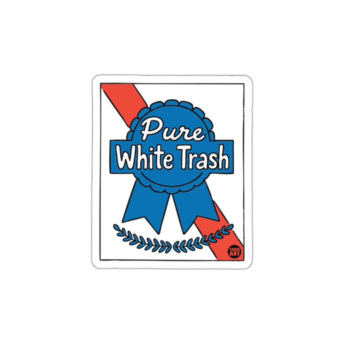 Pure White Trash Badge Design Sticker Product