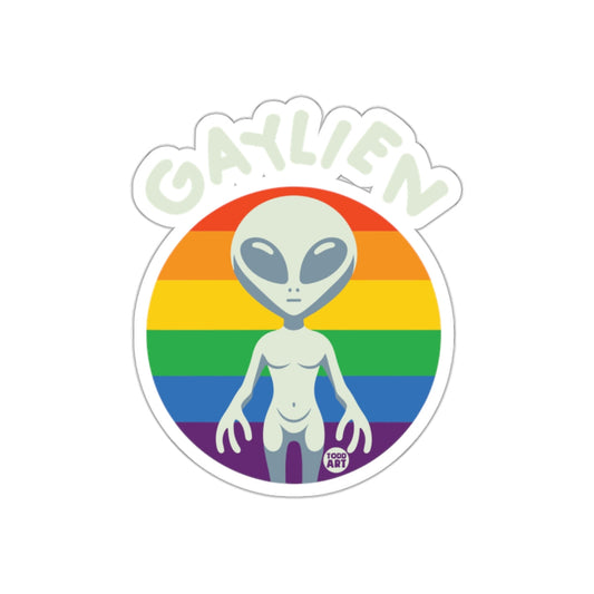 Gaylien Rainbow Alien Sticker with Fun Design