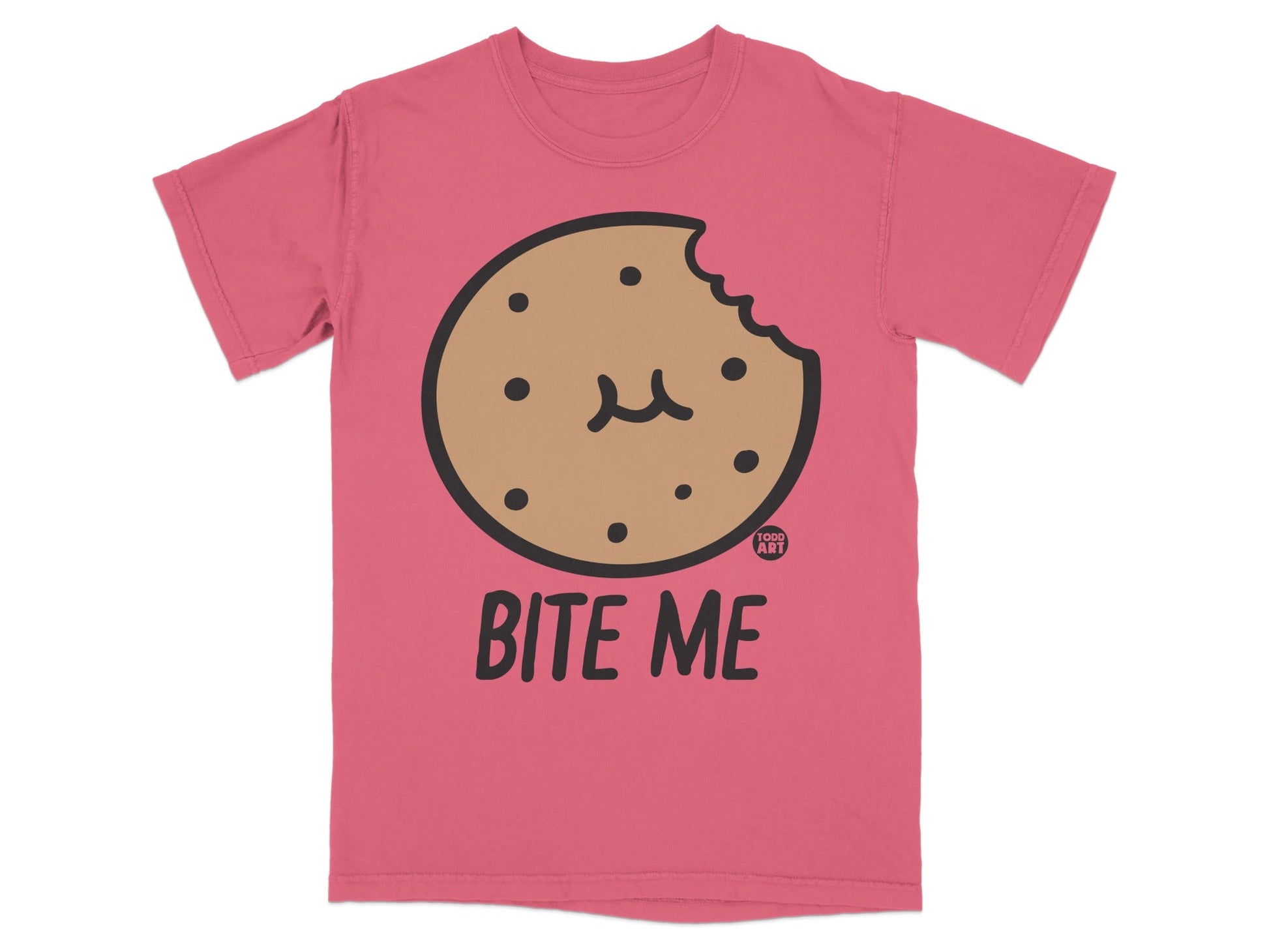 Bite Me Cookie Graphic Pink T-Shirt