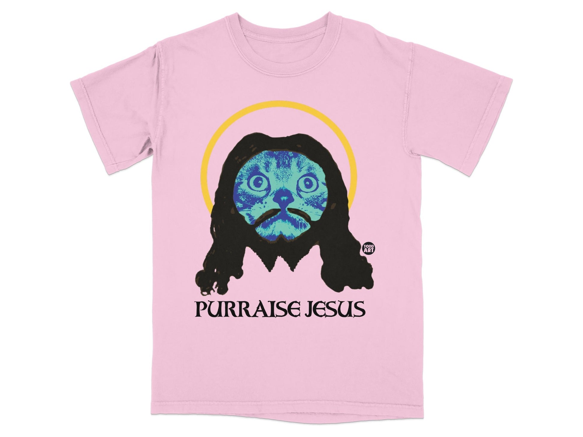 Purraise Jesus Graphic Cat Shirt for Unique Style