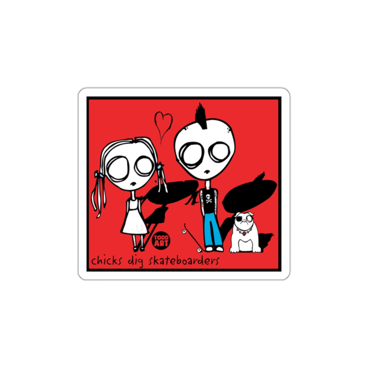 Chicks Dig Skateboarders Todd Art Sticker Product