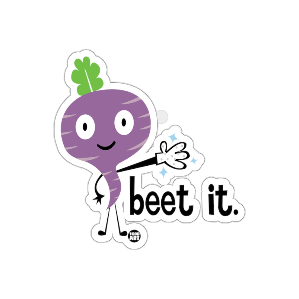 Beet It Punny Vegetable Sticker Fun Illustration