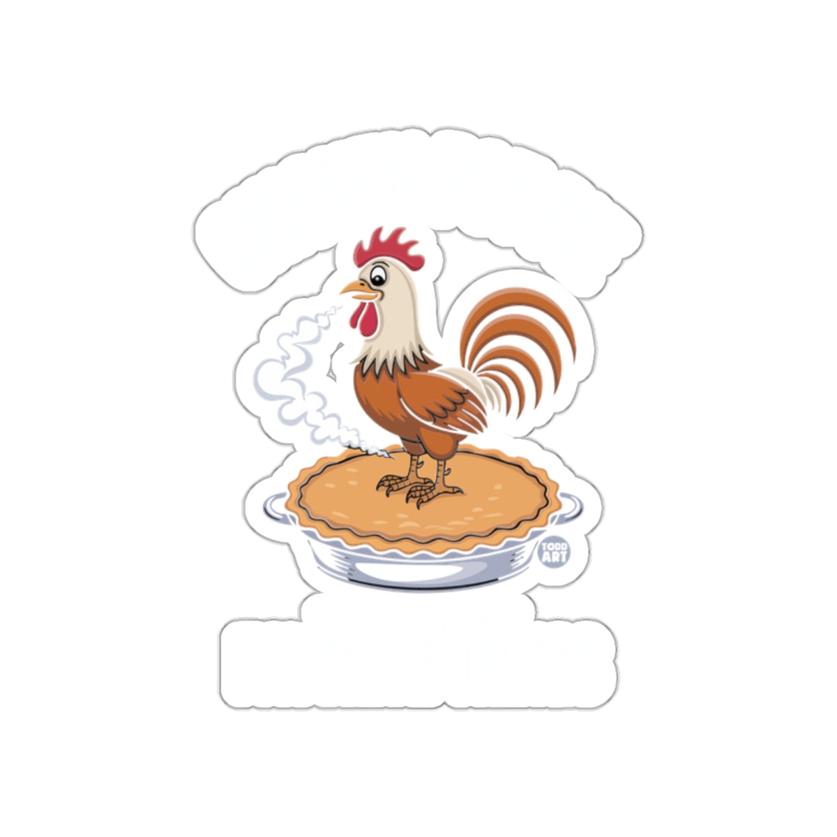 Funny Rooster with Pie Artwork Sticker Product