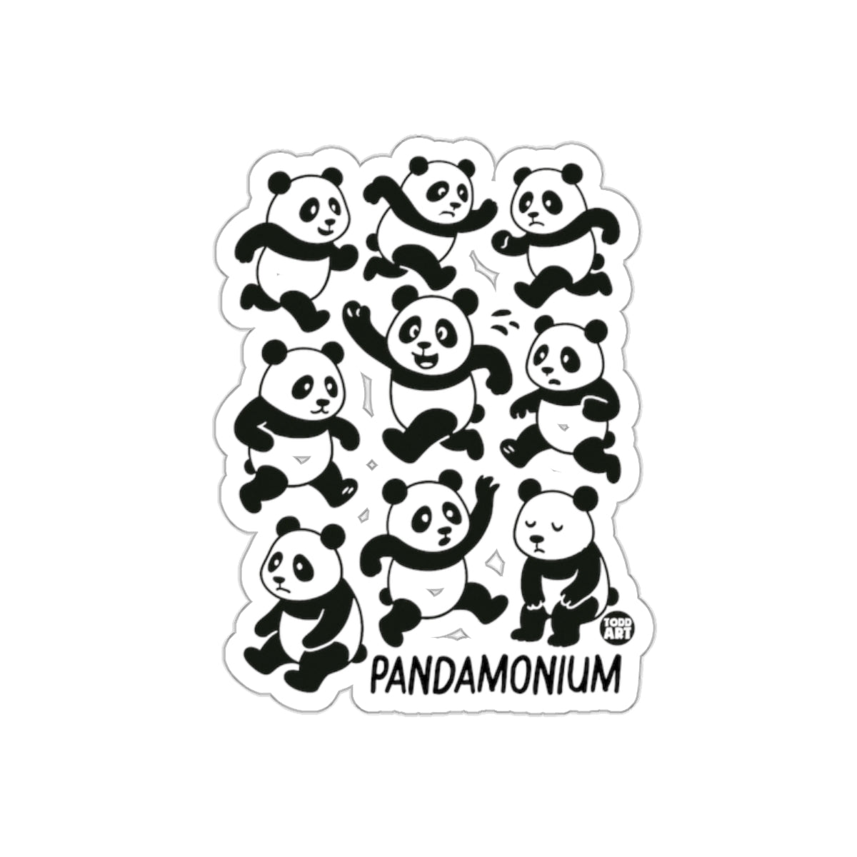 Playful Pandamonium Panda Design sticker product