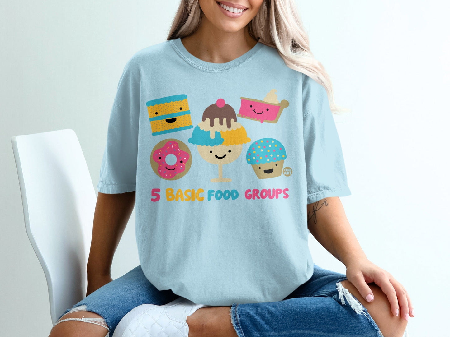 5 Basic Food Groups Cute Dessert-Themed Shirt