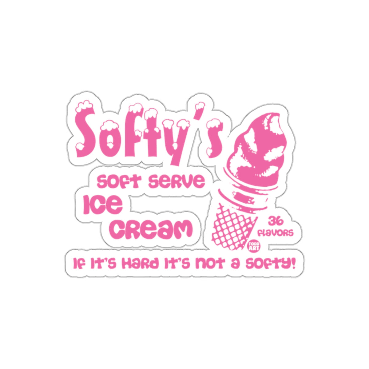 Softys Ice Cream Soft Serve Flavors Art Design sticker
