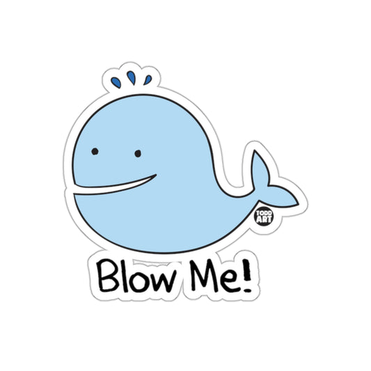 Cute Blue Whale Blow Me Todd Art Sticker